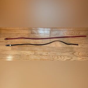 Two Slim womens Belts - Burgundy and Brown